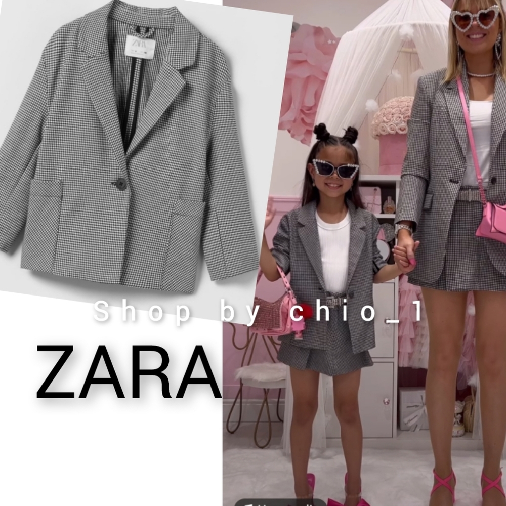 Zara HOUNDSTOOTH BLAZER kids bloggers favorite